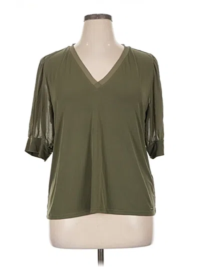 Pre-owned Calvin Klein Short Sleeve Blouse In Green
