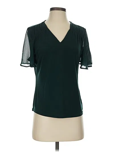 Pre-owned Calvin Klein Short Sleeve Blouse In Green