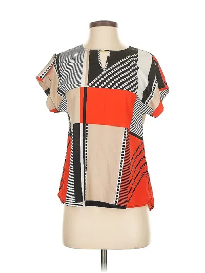 Pre-owned Calvin Klein Short Sleeve Blouse In Orange