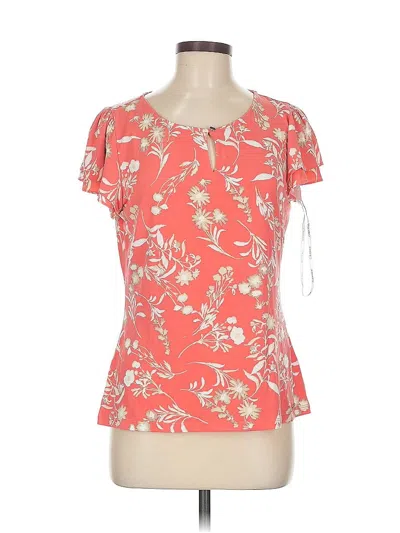 Pre-owned Calvin Klein Short Sleeve Blouse In Orange