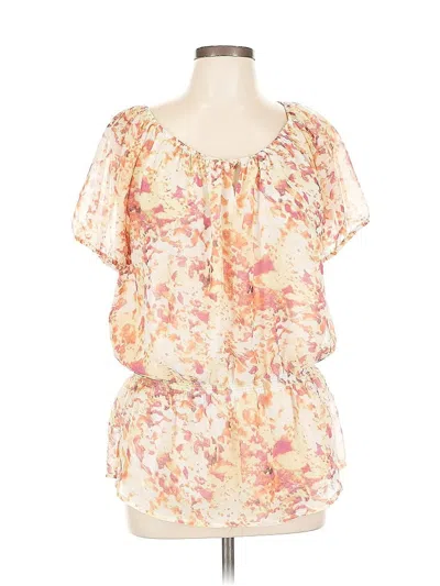 Pre-owned Calvin Klein Short Sleeve Blouse In Orange