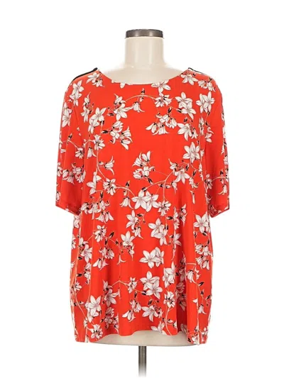 Pre-owned Calvin Klein Short Sleeve Blouse In Orange