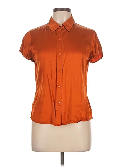 Pre-owned Calvin Klein Short Sleeve Blouse In Orange