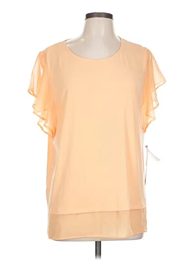 Pre-owned Calvin Klein Short Sleeve Blouse In Orange