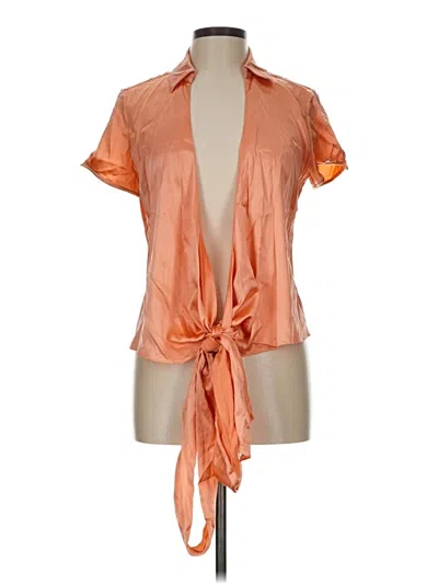 Pre-owned Calvin Klein Short Sleeve Blouse In Orange