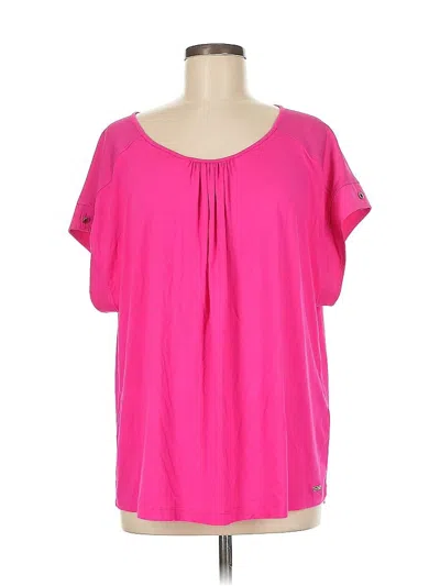Pre-owned Calvin Klein Short Sleeve Blouse In Pink