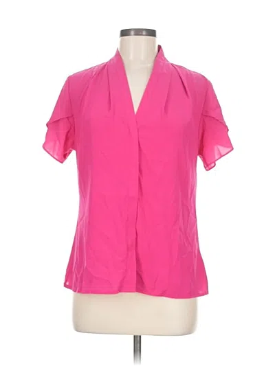 Pre-owned Calvin Klein Short Sleeve Blouse In Pink