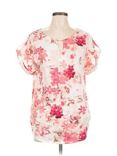 Pre-owned Calvin Klein Short Sleeve Blouse In Pink