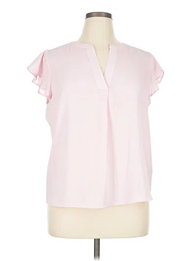 Pre-owned Calvin Klein Short Sleeve Blouse In Pink