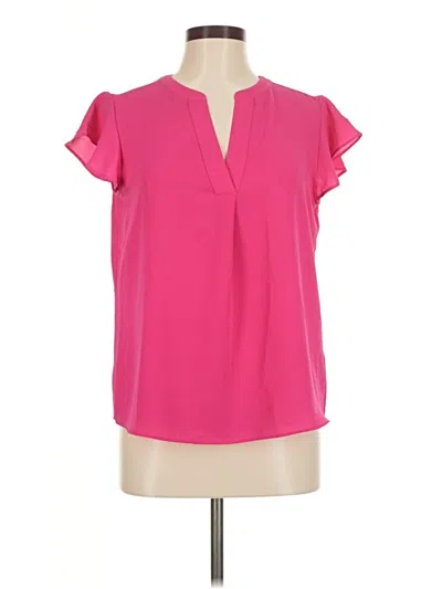 Calvin Klein Short Sleeve Blouse In Pink