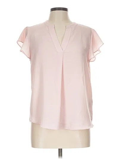 Pre-owned Calvin Klein Short Sleeve Blouse In Pink