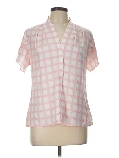 Pre-owned Calvin Klein Short Sleeve Blouse In Pink