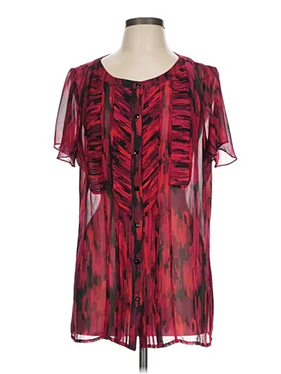 Pre-owned Calvin Klein Short Sleeve Blouse In Red