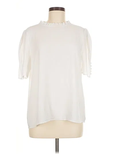 Pre-owned Calvin Klein Short Sleeve Blouse In White