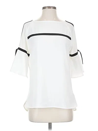 Pre-owned Calvin Klein Short Sleeve Blouse In White