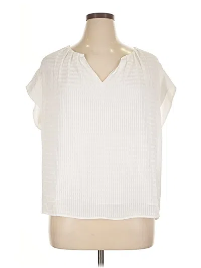 Pre-owned Calvin Klein Short Sleeve Blouse In White