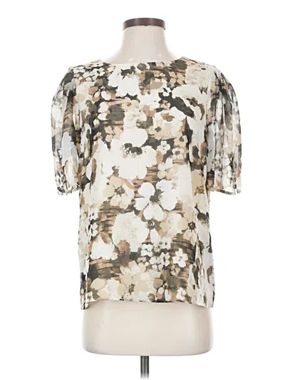 Pre-owned Calvin Klein Short Sleeve Blouse In White