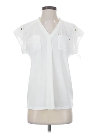 Calvin Klein Short Sleeve Blouse In White