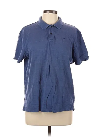 Pre-owned Calvin Klein Short Sleeve Button Down Shirt In Blue