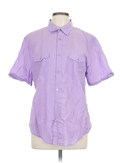 Pre-owned Calvin Klein Short Sleeve Button Down Shirt In Purple