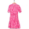 Calvin Klein Short Sleeve Cotton Shirtdress In Pink