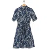 Calvin Klein Short Sleeve Cotton Shirtdress In Multi