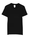 Calvin Klein Logo Embroidered Ribbed T-shirt In Black