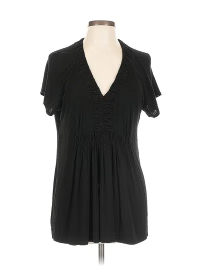 Pre-owned Calvin Klein Short Sleeve Henley Shirt In Black