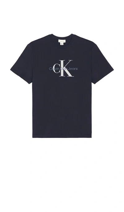 Calvin Klein Short Sleeve Hero Monologo Tee In Dark Sapphire