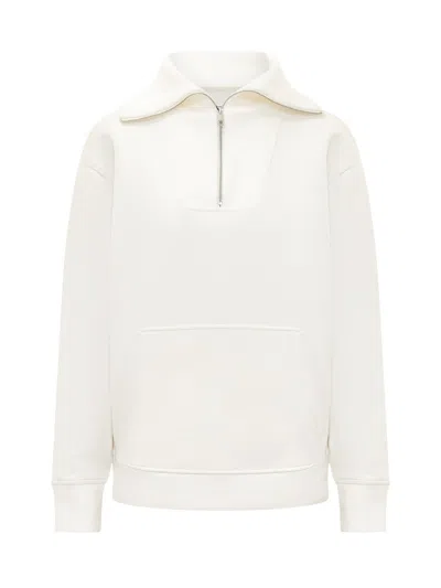 Calvin Klein Short Sleeve Hooded Mini Sweatshirt With Zip In Tofu