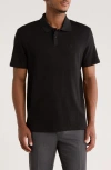 Calvin Klein Logo-patch Cotton Polo Shirt In Black