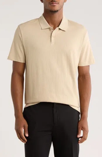 Calvin Klein Short Sleeve Jacquard Polo In Brown