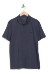 Calvin Klein Short Sleeve Liquid Zip Polo In Blue
