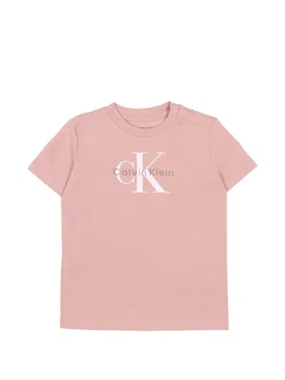 Calvin Klein Babies' Short-sleeve Logo T-shirt In Pink