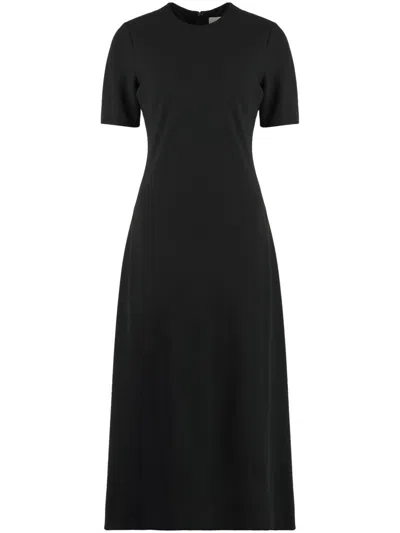Calvin Klein Short-sleeve Midi Dress In Black