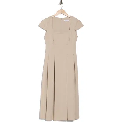 Calvin Klein Short Sleeve Midi Fit & Flare Dress