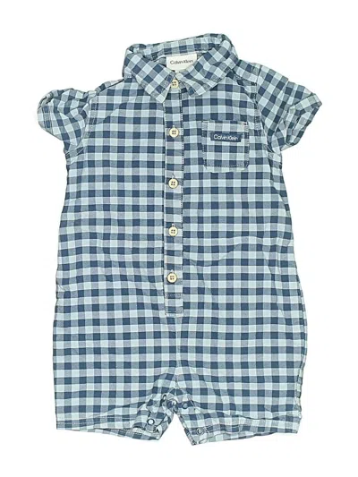 Pre-owned Calvin Klein Kids' Short Sleeve Onesie In Blue
