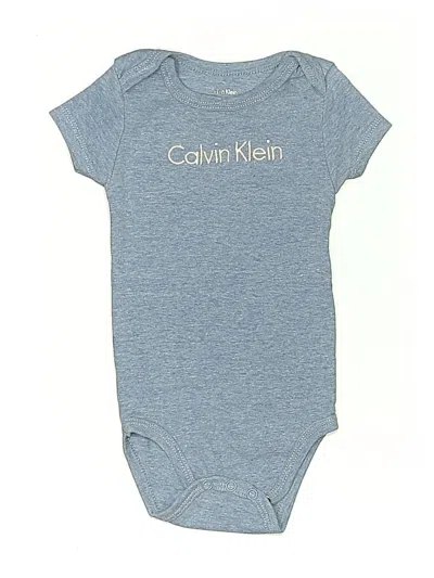 Pre-owned Calvin Klein Babies' Short Sleeve Onesie In Blue