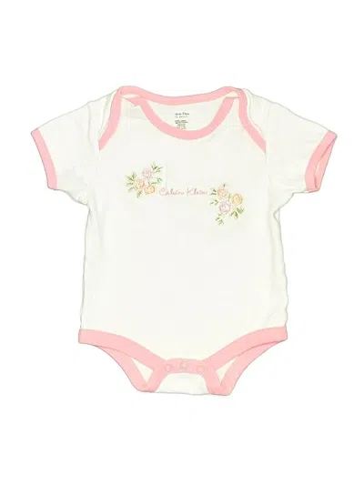 Pre-owned Calvin Klein Babies' Short Sleeve Onesie In Ivory