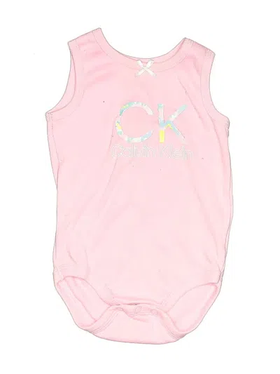 Pre-owned Calvin Klein Babies' Short Sleeve Onesie In Pink