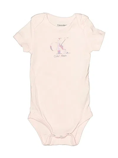 Pre-owned Calvin Klein Babies' Short Sleeve Onesie In Pink