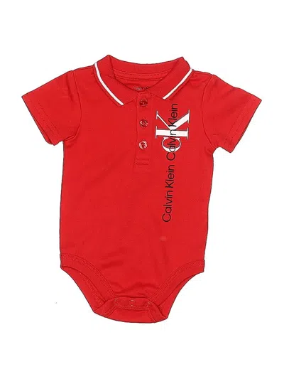 Pre-owned Calvin Klein Babies' Short Sleeve Onesie In Red