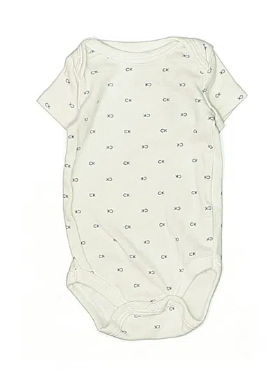 Pre-owned Calvin Klein Babies' Short Sleeve Onesie In White