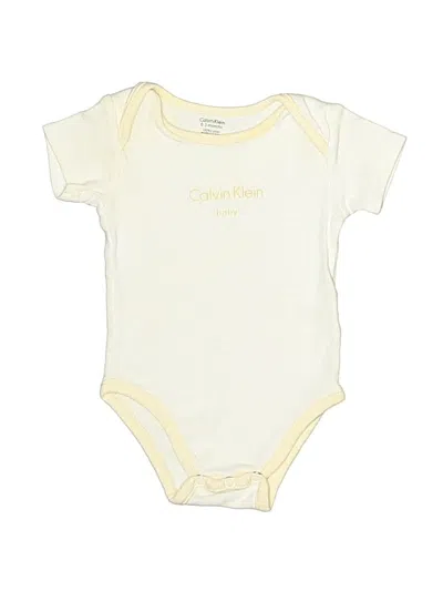 Pre-owned Calvin Klein Babies' Short Sleeve Onesie In White