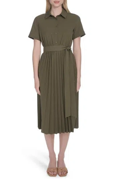 Calvin Klein Short Sleeve Pleated Shirtdress