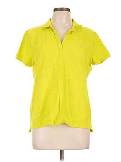 Pre-owned Calvin Klein Short Sleeve Polo Shirt In Yellow