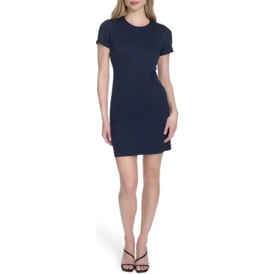 Calvin Klein Short Sleeve Ponte Sheath Dress In Black