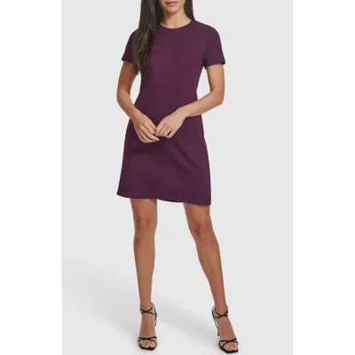 Calvin Klein Short Sleeve Ponte Sheath Dress In Brown