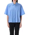 Calvin Klein Bowling Shirt Collared Neck In Lightblue