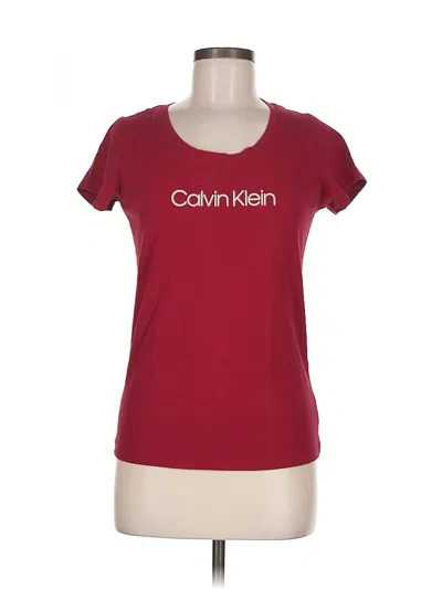 Pre-owned Calvin Klein Short Sleeve T-shirt In Burgundy